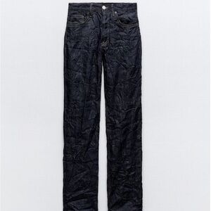 Zara TRF Crinkle Texture Jeans Size 0 New With Tags